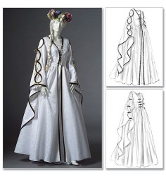 4997 MCCALLS RENNAISANCE LACED FLOOR DRESS ,ANGEL SLEEVES PATTERN 6-12  UNCUT